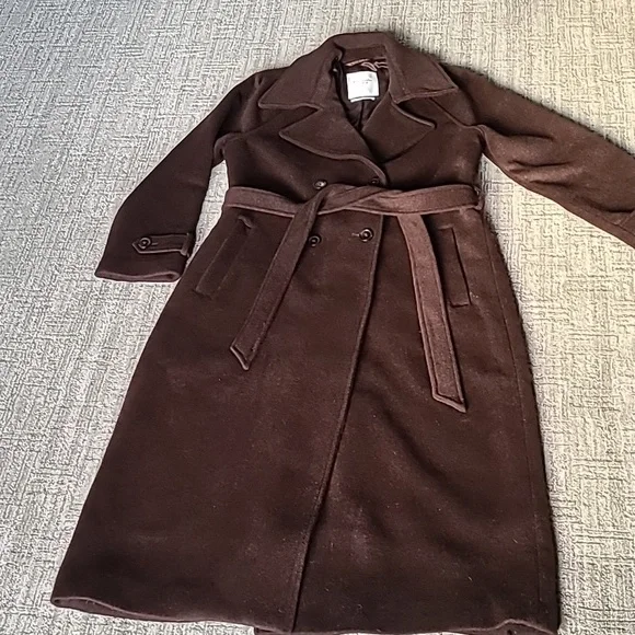 Abercrombie & Fitch Double-Breasted Wool-blend Coat in Dark Coffee - Picture 6 of 12